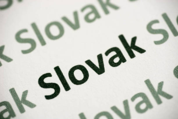 istock word Slovak language printed on paper macro 1038791732