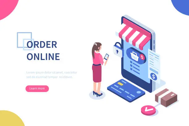 Vector illustration of order online
