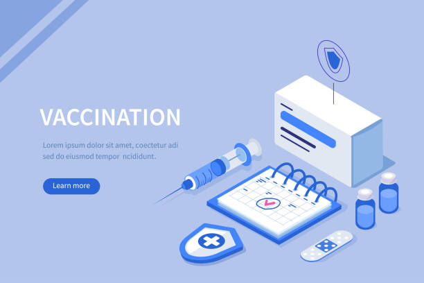 백신 접종 - syringe injecting vaccination cold and flu stock illustrations