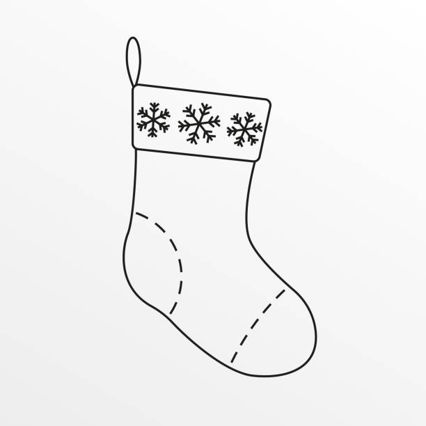 рождественский носок наброски значок. xmas чулок. векторная иллюстрация. - 4606 stock illustrations