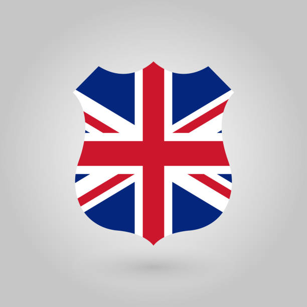 UK flag in the shape of a police badge. British flag icon. Great Britain, United Kingdom and England national symbol. Vector illustration. UK flag in the shape of a police badge. British flag icon. Great Britain, United Kingdom and England national symbol. Vector illustration. London Memorabilia stock illustrations