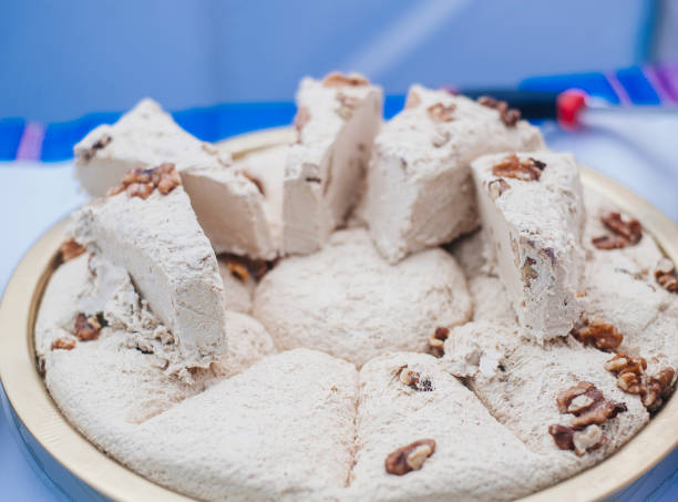istock semolina halva, halvah, halava sweet desert with Walnuts 1038815840