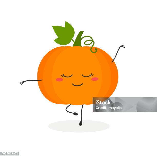 Funny Cartoon Pumpkin Ballerina Stock Illustration - Download Image Now - Pumpkin, Clip Art, Dancing