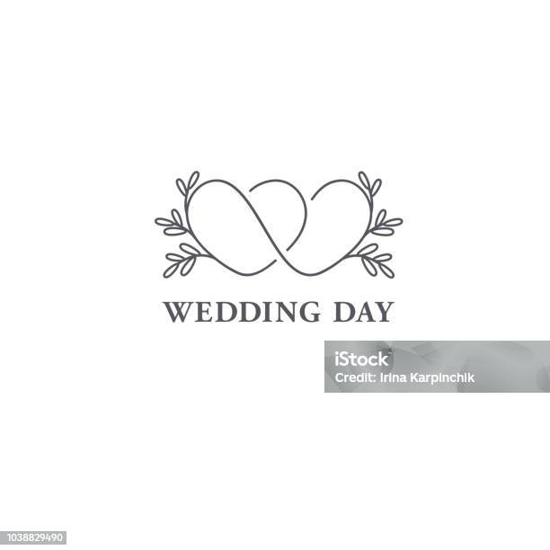 Vector Design Template Wedding Symbol Concept Stock Illustration - Download Image Now - Wedding, Married, Logo