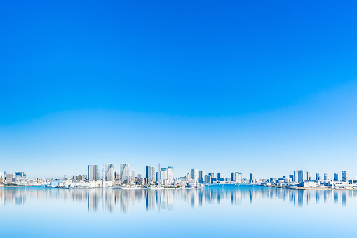 horizonte de la panorámica de la ciudad de Bahía de Tokio en odaiba, Japón photo