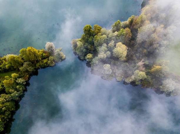 istock Aerial view of lake 1038856392