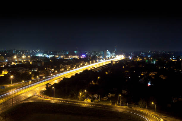 istock a road in the night city 1038856714