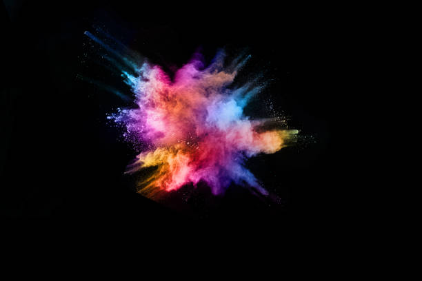 istock abstract colored dust explosion on a black background. abstract powder splatted background,Freeze motion of color powder exploding/throwing color powder, multicolored glitter texture. 1038859664