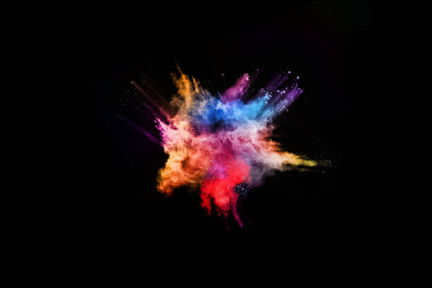 istock abstract colored dust explosion on a black background. abstract powder splatted background,Freeze motion of color powder exploding/throwing color powder, multicolored glitter texture. 1038861146