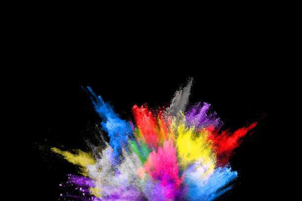 istock abstract colored dust explosion on a black background. abstract powder splatted background,Freeze motion of color powder exploding/throwing color powder, multicolored glitter texture. 1038861896