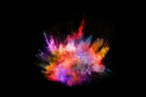 istock abstract colored dust explosion on a black background. abstract powder splatted background,Freeze motion of color powder exploding/throwing color powder, multicolored glitter texture. 1038863030