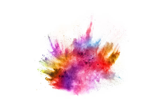 istock abstract powder splatted background. Colorful powder explosion on white background. Colored cloud. Colorful dust explode. Paint Holi. 1038864446