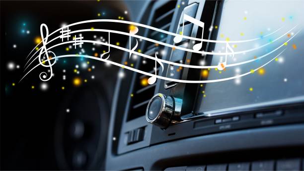 car stereo. - land vehicle audio imagens e fotografias de stock