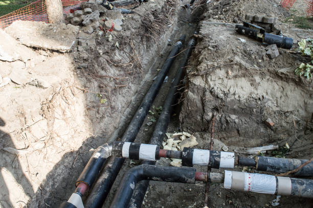 istock Pipes in the Earthen Trench  for Heating System 1038887498