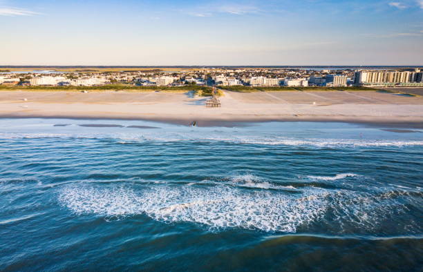 istock Aerial city view from the seaside 1038923888