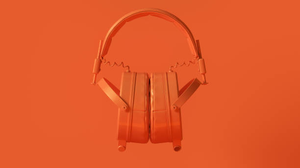 istock Orange Vintage Headphones 1038926052