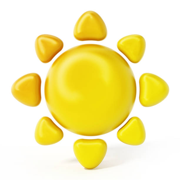 istock Yellow 3D sun symbol isolated on white 1038926982