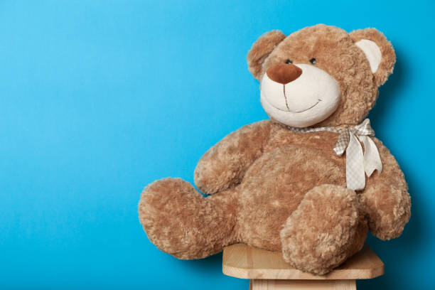 istock Teddy bear cute toy, brown soft animal doll 1038928668