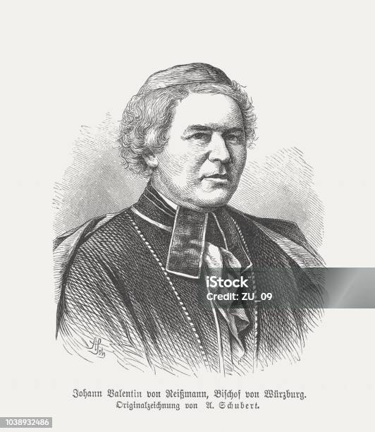 Johann Valentin Von Reißmann German Theologian Woodcut Published 1876 Stock Illustration - Download Image Now