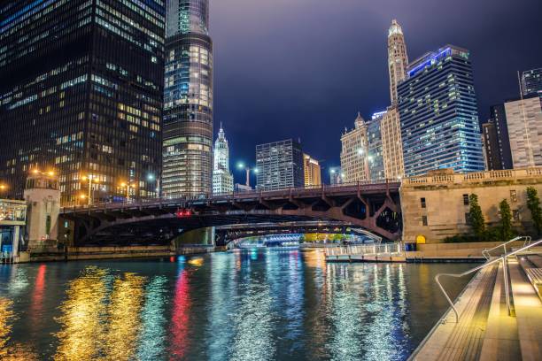istock Illuminated City of Chicago 1038949316