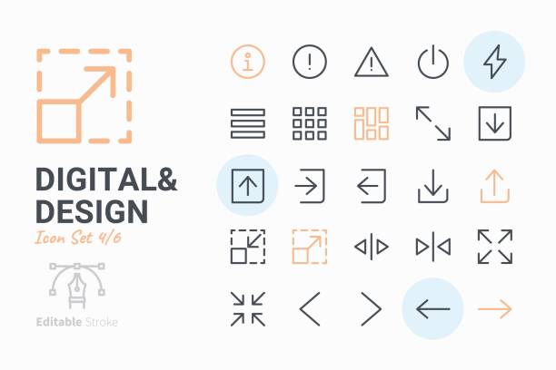 Digital and Design icon set 4 Digital and Design icon set 4 start button stock illustrations