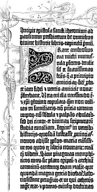 istock Beginning of the 42-line Bible by Johannes Gutenberg 1038972374