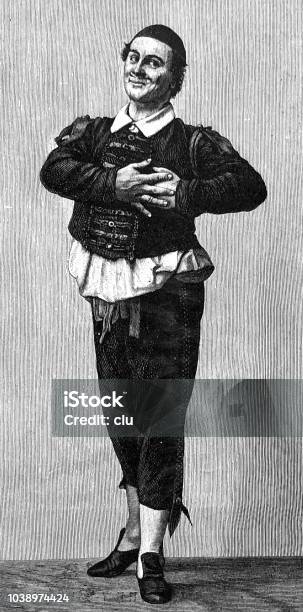 Portrait Of A Troubadour Stock Illustration - Download Image Now - Troubadour - Person, 19th Century, 19th Century Style