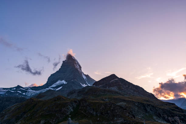 istock The Matterhorn with a clear sky during sunset 1039003670