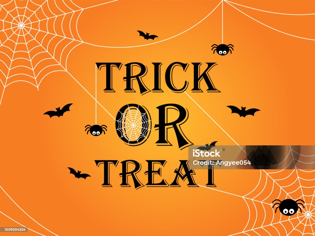 Trucco o trattamento dello sfondo del modello di banner di Halloween - arte vettoriale royalty-free di Halloween