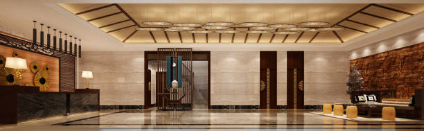 istock 3d render of luxury hotel reception 1039067280