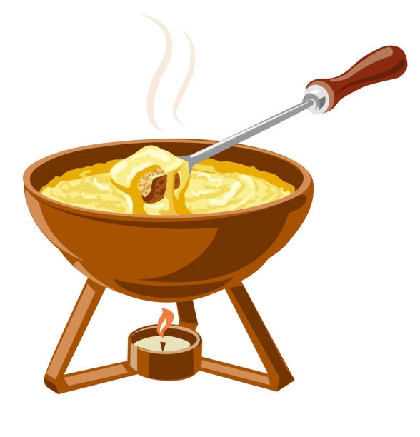 cheese fondue illustration of hot cheese fondue fondue stock illustrations