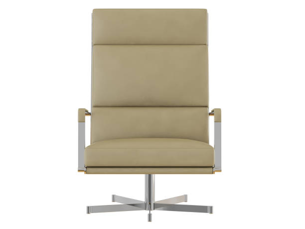 istock Office leather chair beige with high backrest 1039085074