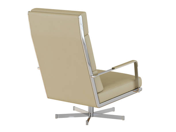 istock Office leather chair beige with high backrest 1039085126