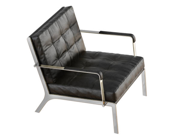 istock Black leather chair a white background 3d rendering 1039085176
