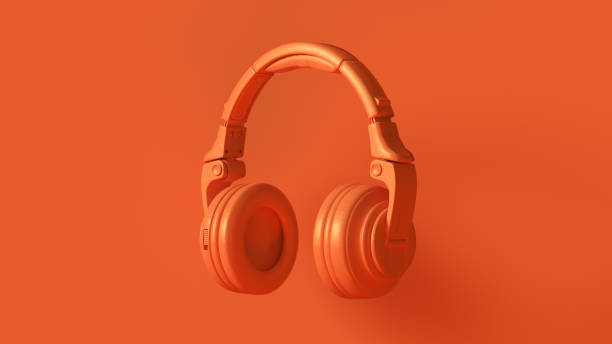 istock Orange Modern Headphones 1039091104