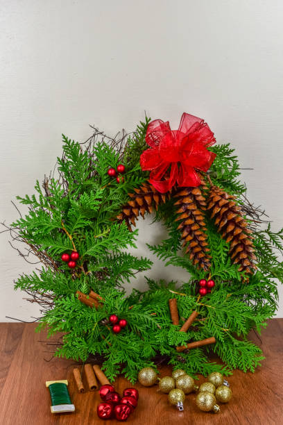 istock A decorated Christmas wreath with copy space 1039109952