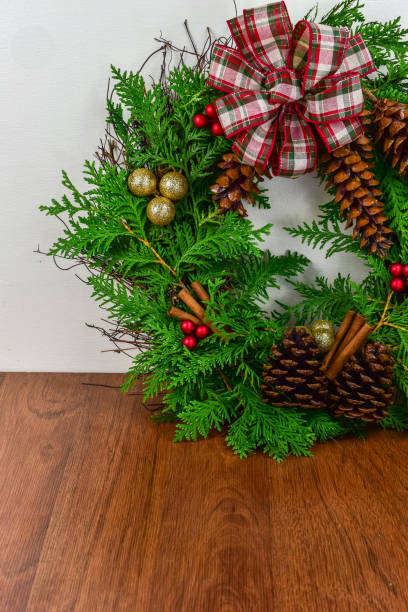 istock A decorated Christmas wreath with copy space 1039110146