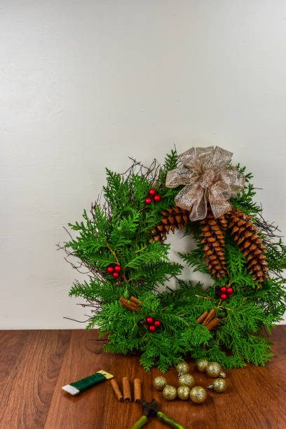 istock A decorated Christmas wreath with copy space 1039111342