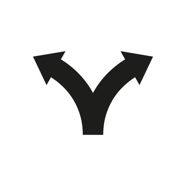 Vector illustration of Two way direction arrows. Vector icon