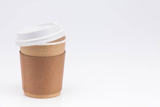 istock Kraft eco paper coffee cup on white background 1039133168