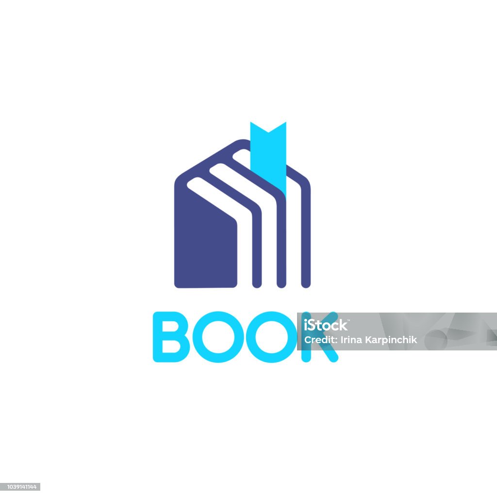 Vector ícone do design para a loja de livros. Casa do livro - Vetor de Logotipo royalty-free