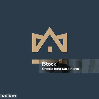 istock Crown House. Vector design element. Real estate. House icon 1039143306