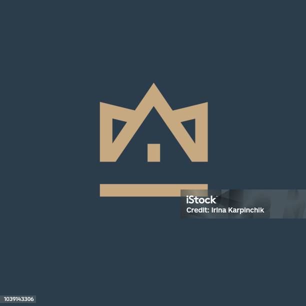 Crown House Vector Design Element Real Estate House Icon Stock Illustration - Download Image Now