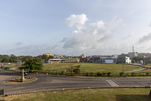 Galle, Sri Lanka - July 29, 2018: View of Galle International Cricket Ground, one of the most picturesque cricket grounds in the worldGalle, Sri Lanka - July 29, 2018: View of Galle International Cricket Ground, one of the most picturesque cricket grounds in the world