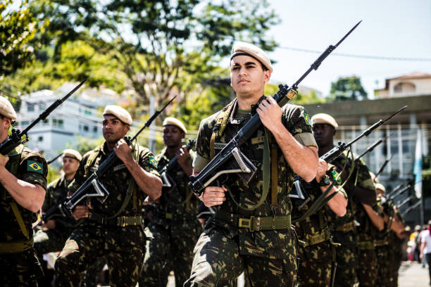 A group of Brazilian soldiers in a parade