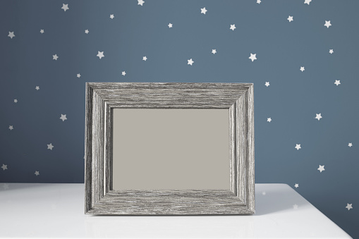 blank picture frame in kids room