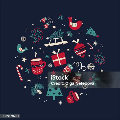 istock Christmas background with vintage elements 1039178782