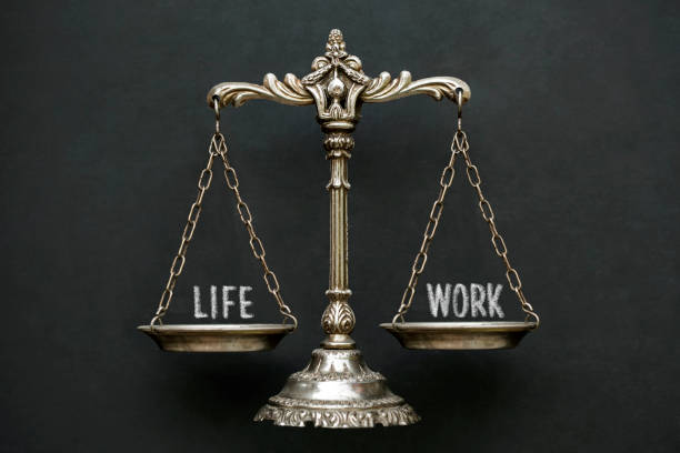 istock Silver scales to balance work and life 1039179504