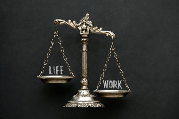 istock Silver scales to balance work and life 1039183012