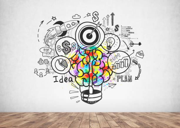 istock Good business idea sketch on a concrete wall 1039198790